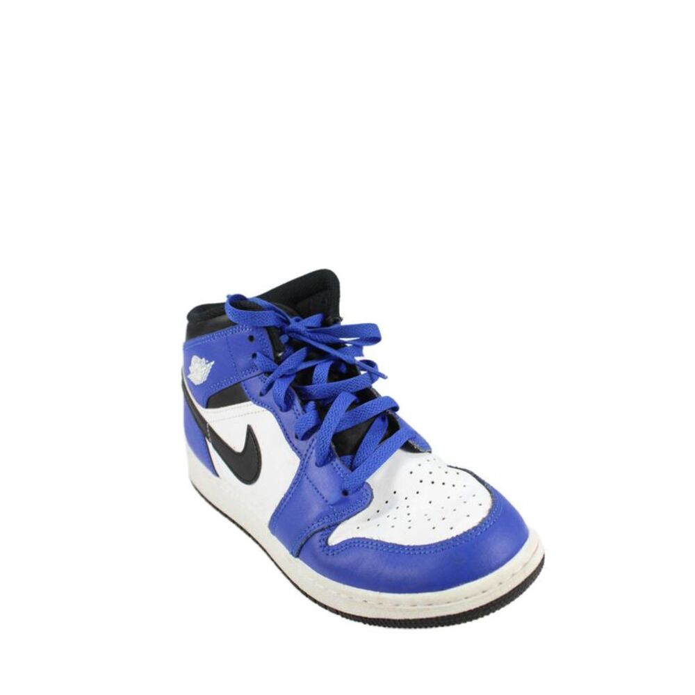 Nike Childrens Boys Air Jordan 1 Mid Game Royal Sneakers Blue Black Size 7